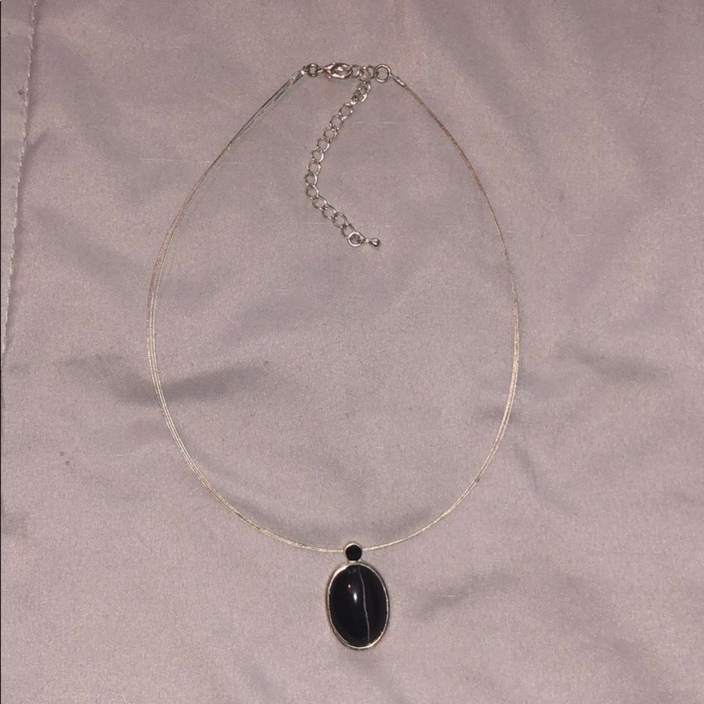 Lia Sophia Black Pendant Necklace